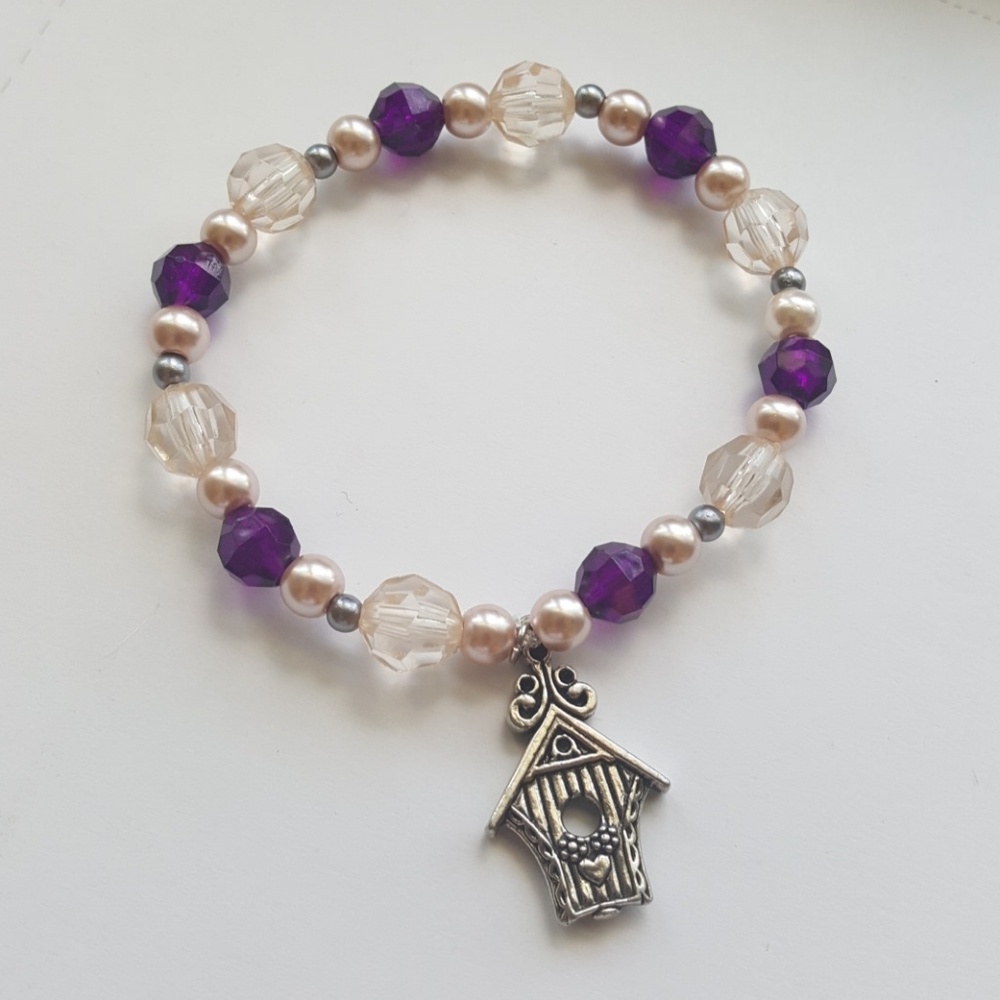 Purple/ Pink/ & Silver, 🐦 Bird House Bracelet⭐️
